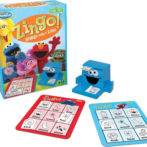ZINGO Sesame Street BNIP Bingo with a Zing ThinkFun Ages 4+ DAMAGED BOX - Picture 3 of 11